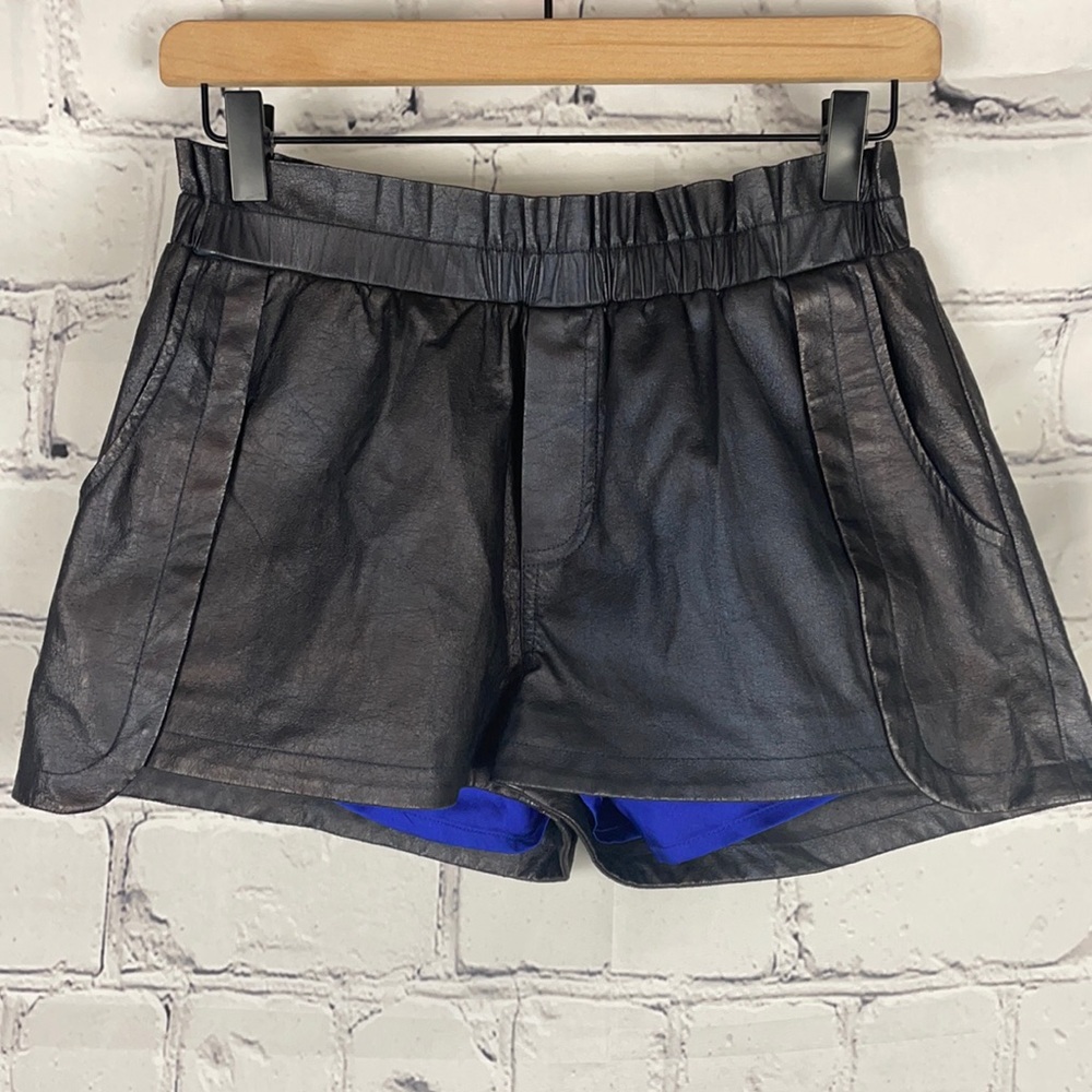 NWOT Whitney Eve FAUX Leather Black Shorts Sz S